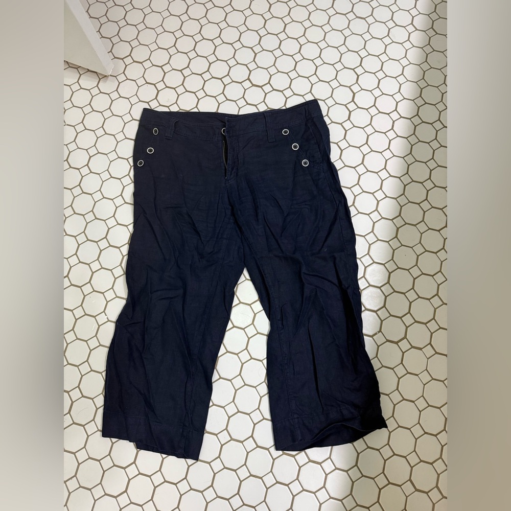 CAbi Dark Blue Buttoned Trousers